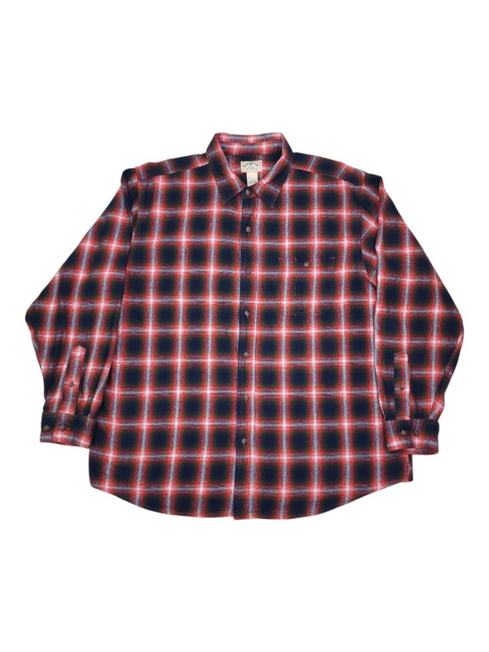 Blue Mountain Mens XL Flannel Plaid Button-Up Long Sleeve Shirt Cotton